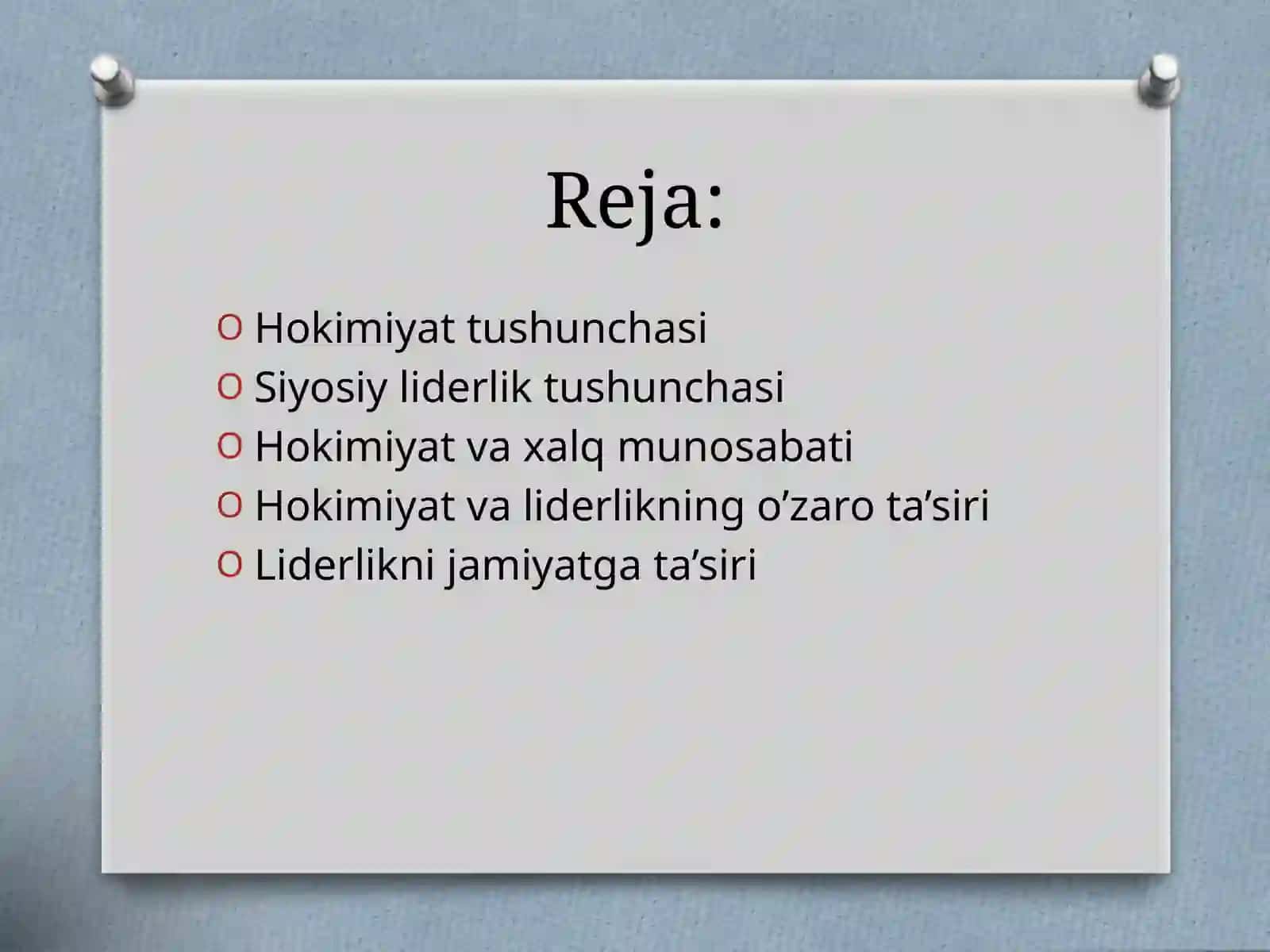 Hokimiyat va siyosiy liderlik 2