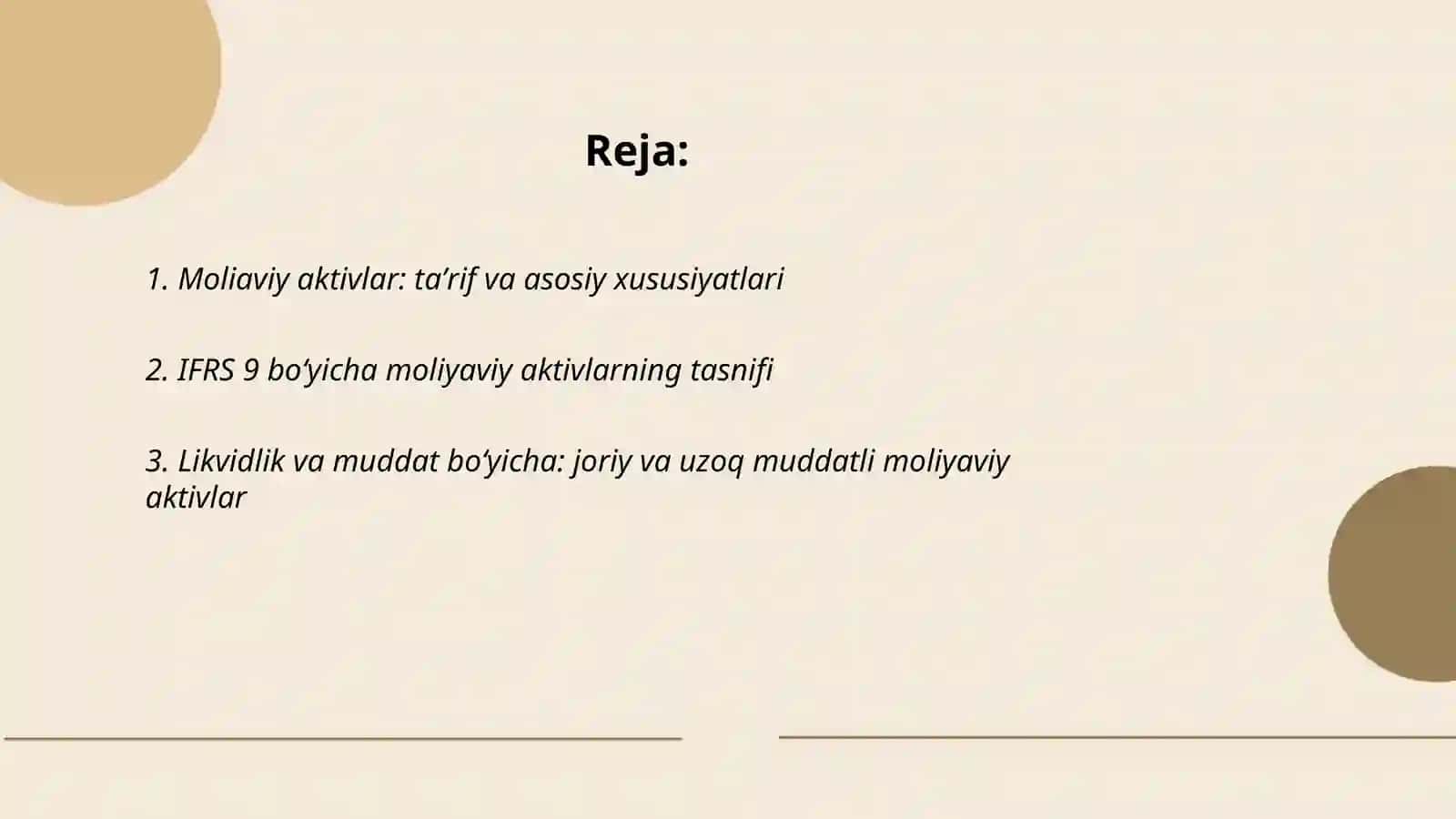 Moliaviy aktivlar tasnifi 2