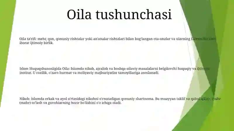 Islom Huquqshunosligida Oila, Nikoh, Taloq, Idda, Zihor Tushunchalarining Ta'Riflash 2