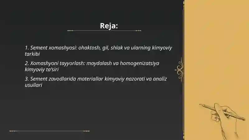Sement ishlab chiqarish jarayonlari va ularning kimyoviy asoslari 2