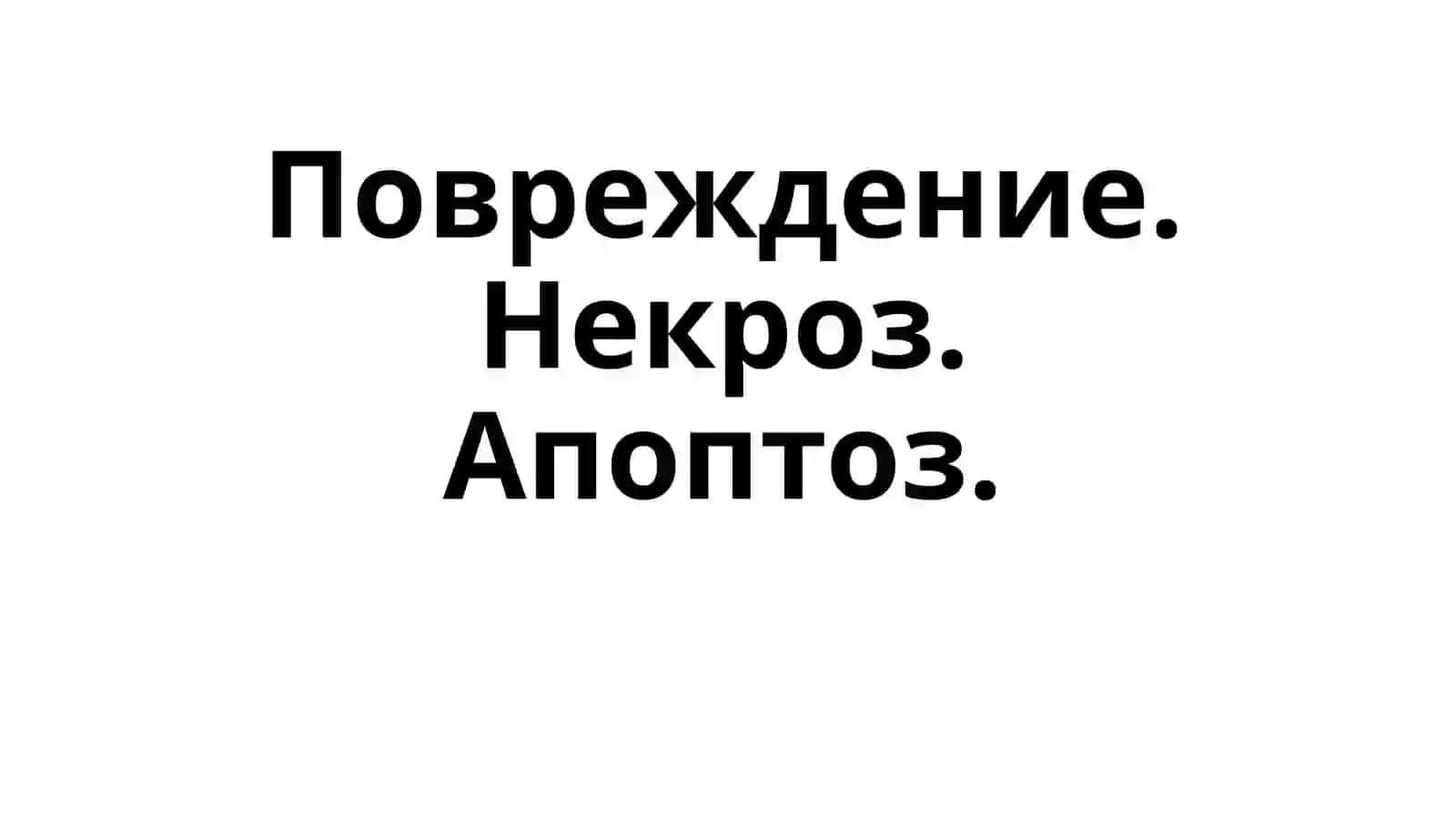 Повреждение, Некроз, Апоптоз 2