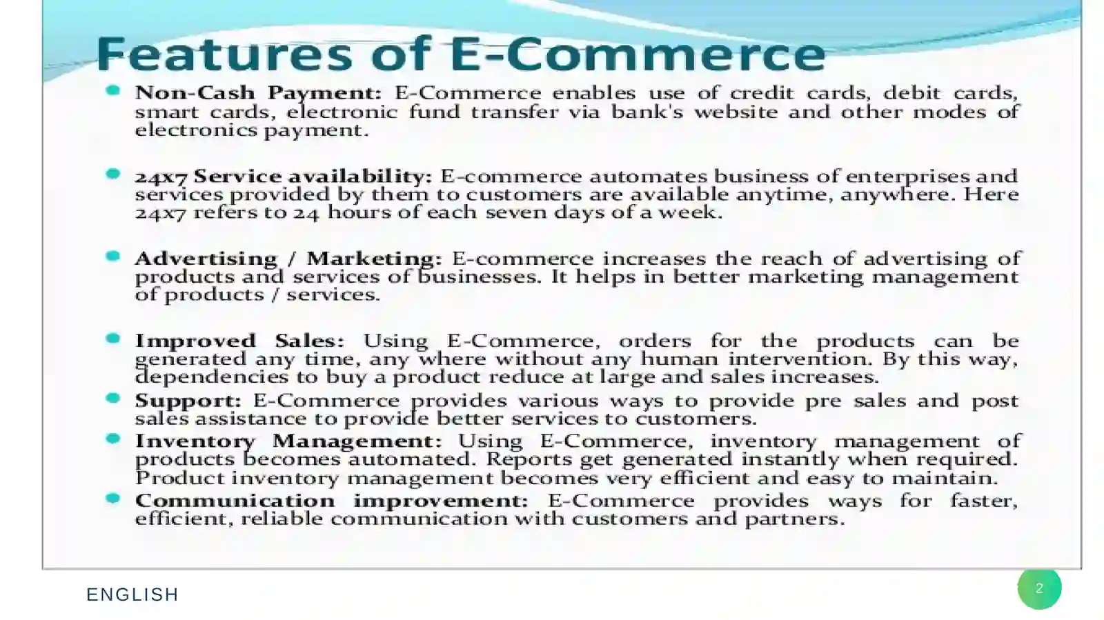 E-commerce features 2