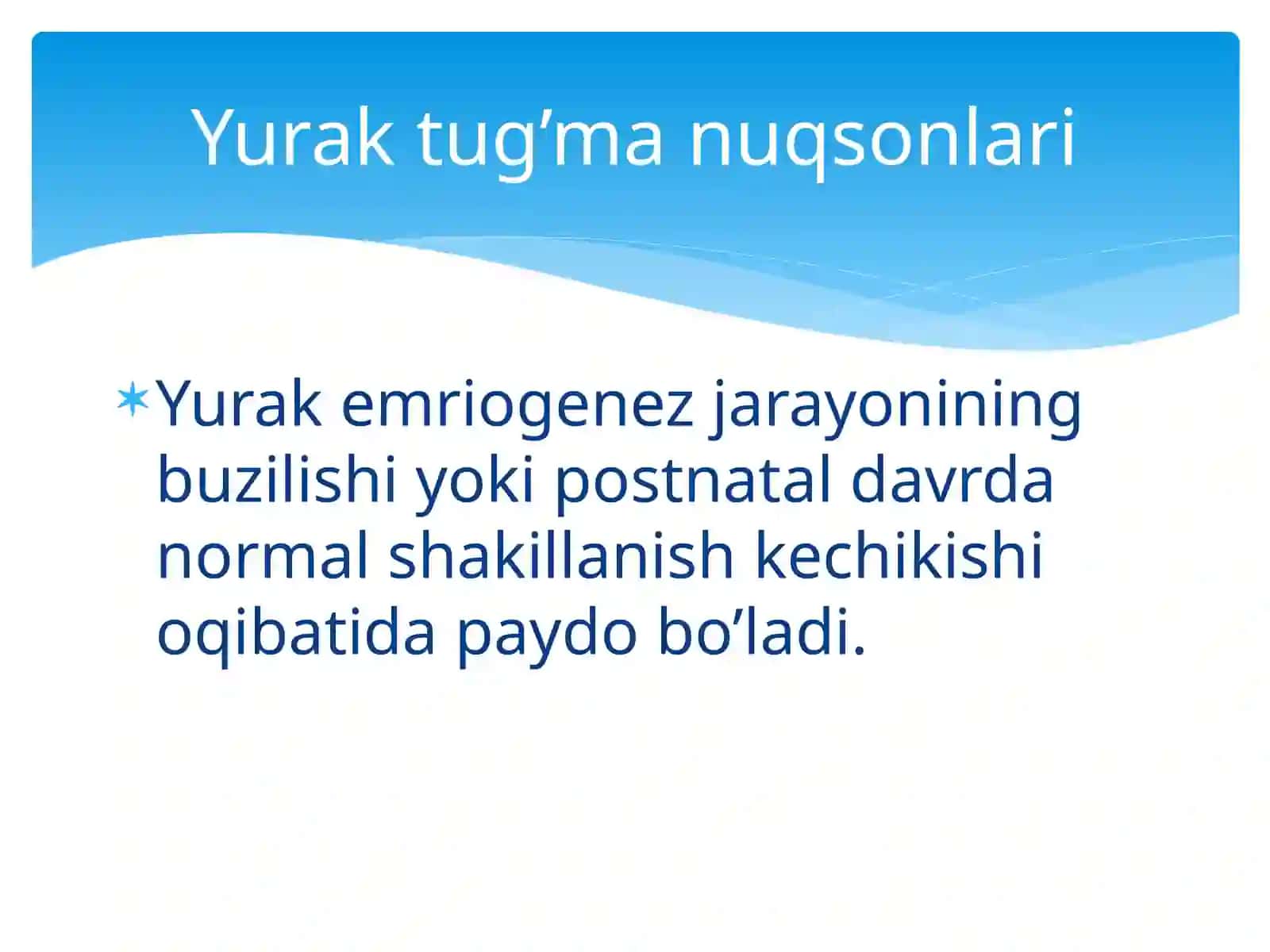 Yurak tug’ma nuqsonlari 2