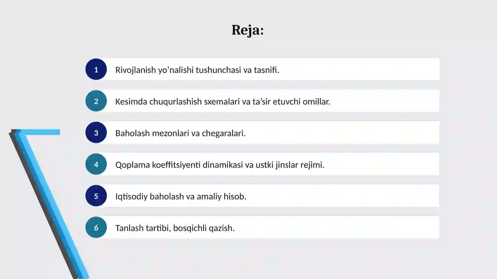 Kon ishlari rivojlanish yo‘nalishini baholash chegarasi 2