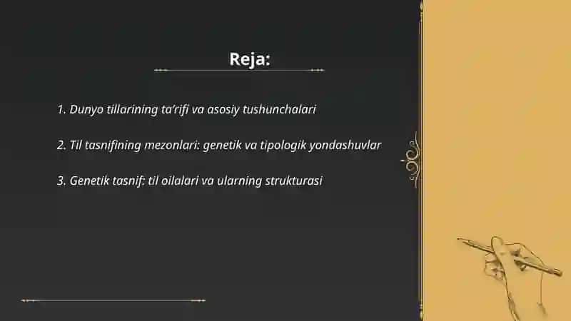 Dunyo tillari va uning tasnifi 2
