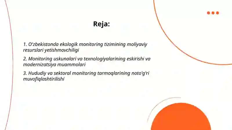 O'zbekistonda ekologik monitoring amaldagi muammolari 2