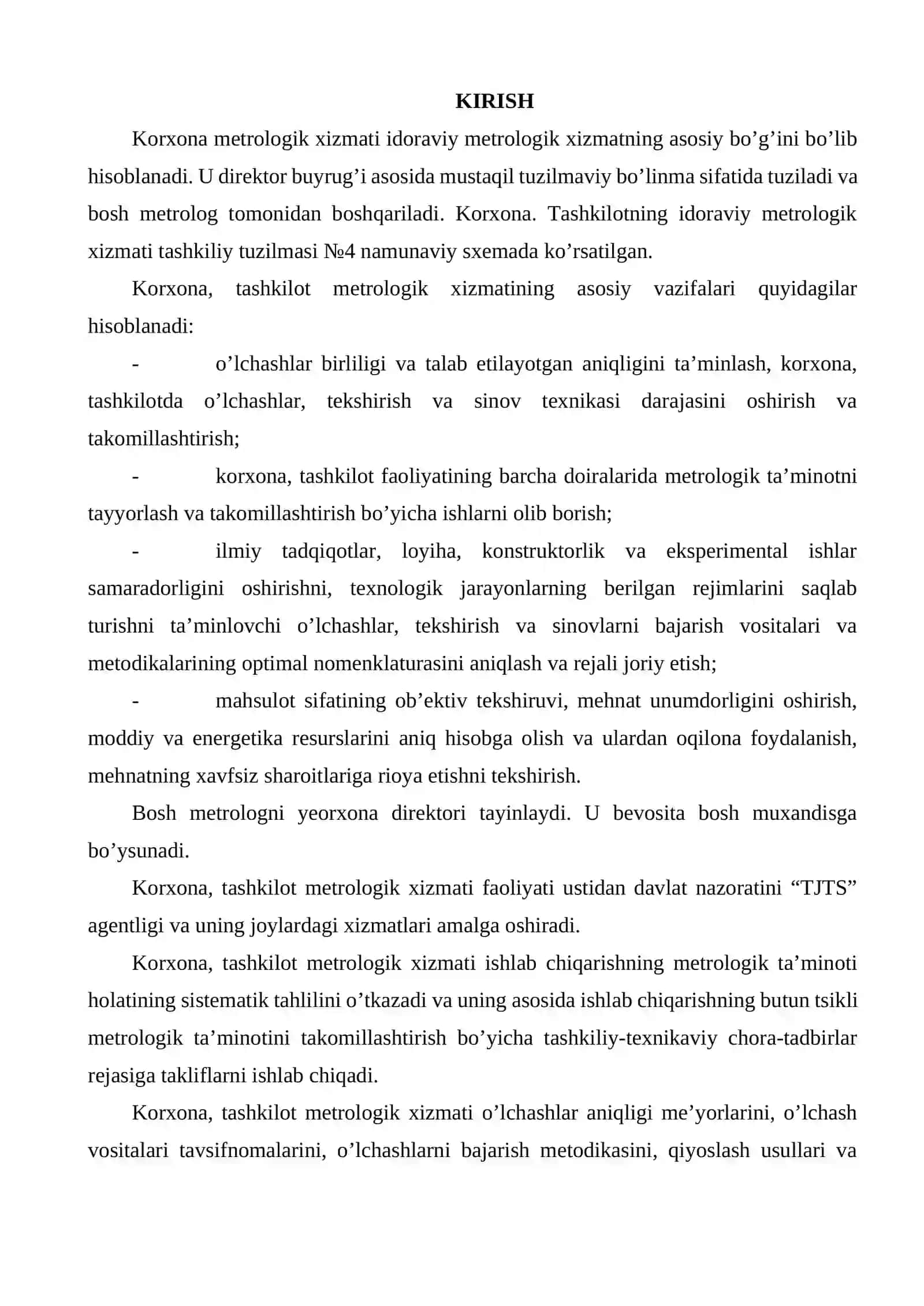 AVTOMOBILSOZLIK KORXONALARIGA BUTLOVCHI QISMLAR YETKAZIB BERUVCHI KORXONALAR UCHUN METROLOGIK XIZMATNI TASHKIL ETISH 2