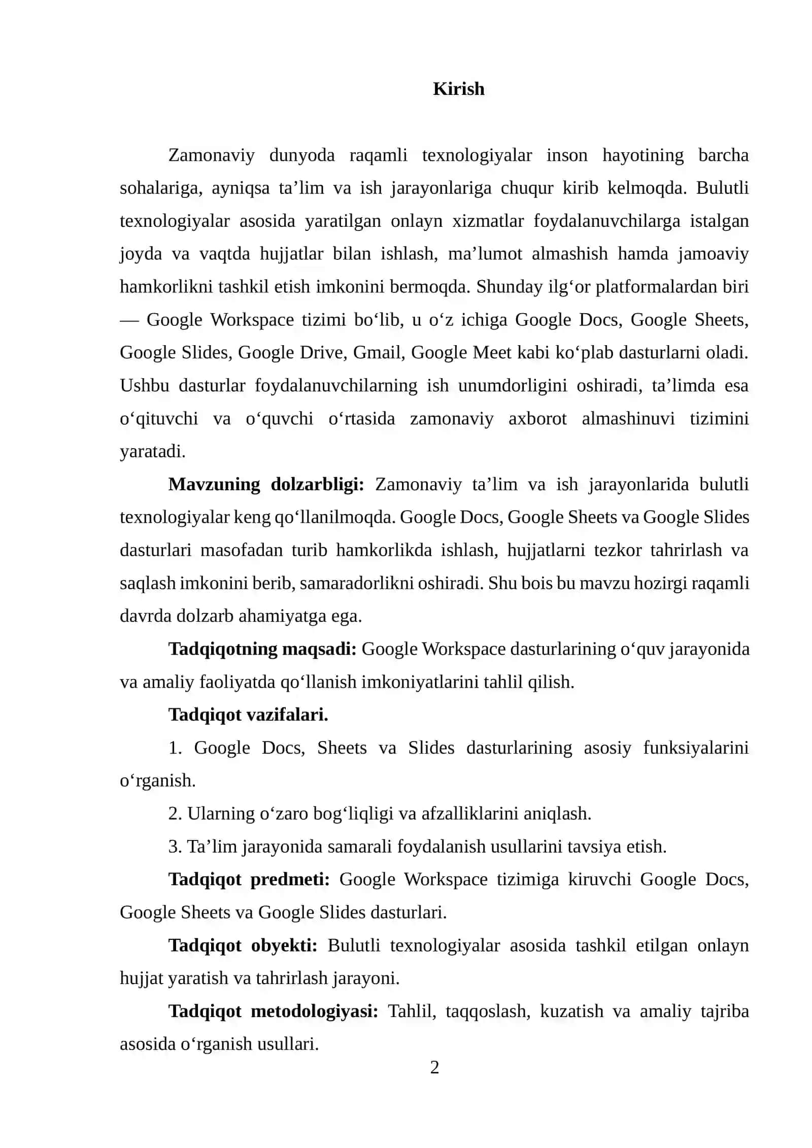 MUSTAQIL TA’LIM Seminar 2
