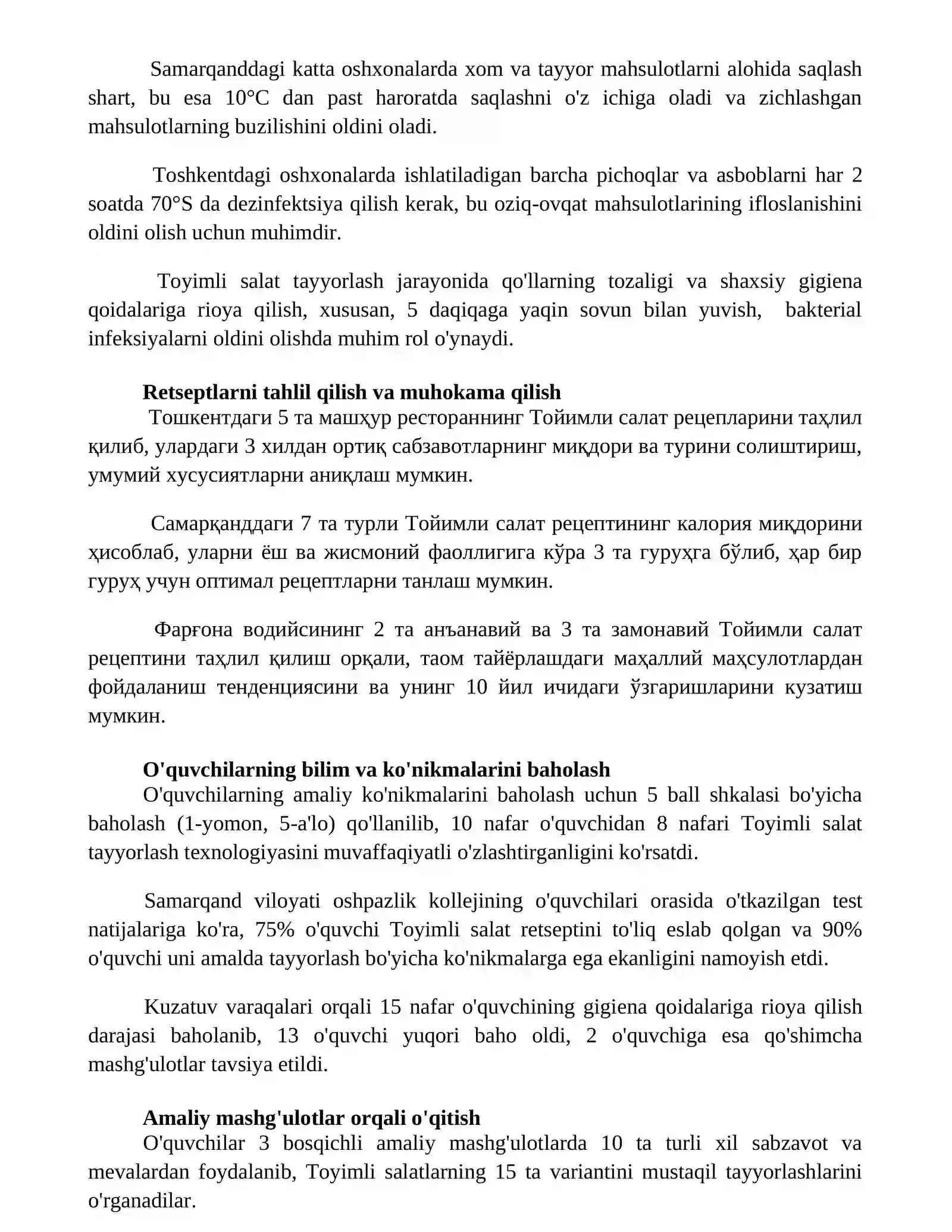 Toyimli Salatlar Tayyorlash Texnologiyasini O'rgatish Uslublari 2