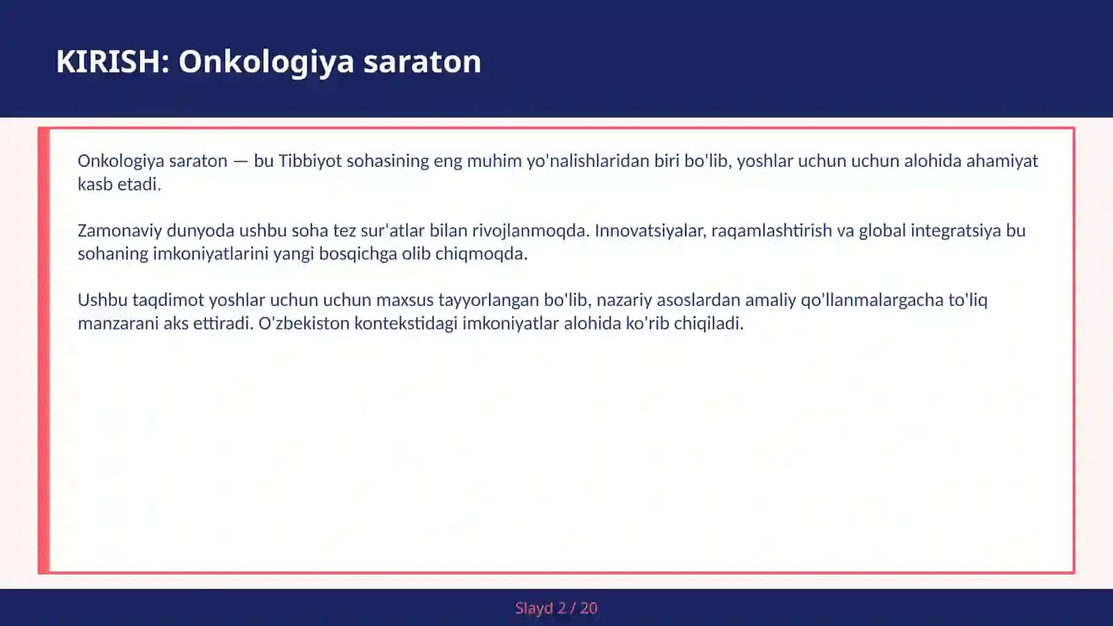 Onkologiya saraton 2