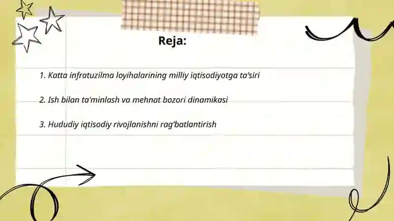 Katta infratuzilma loyihalarining strategik iqtisodiy ahamiyati 2