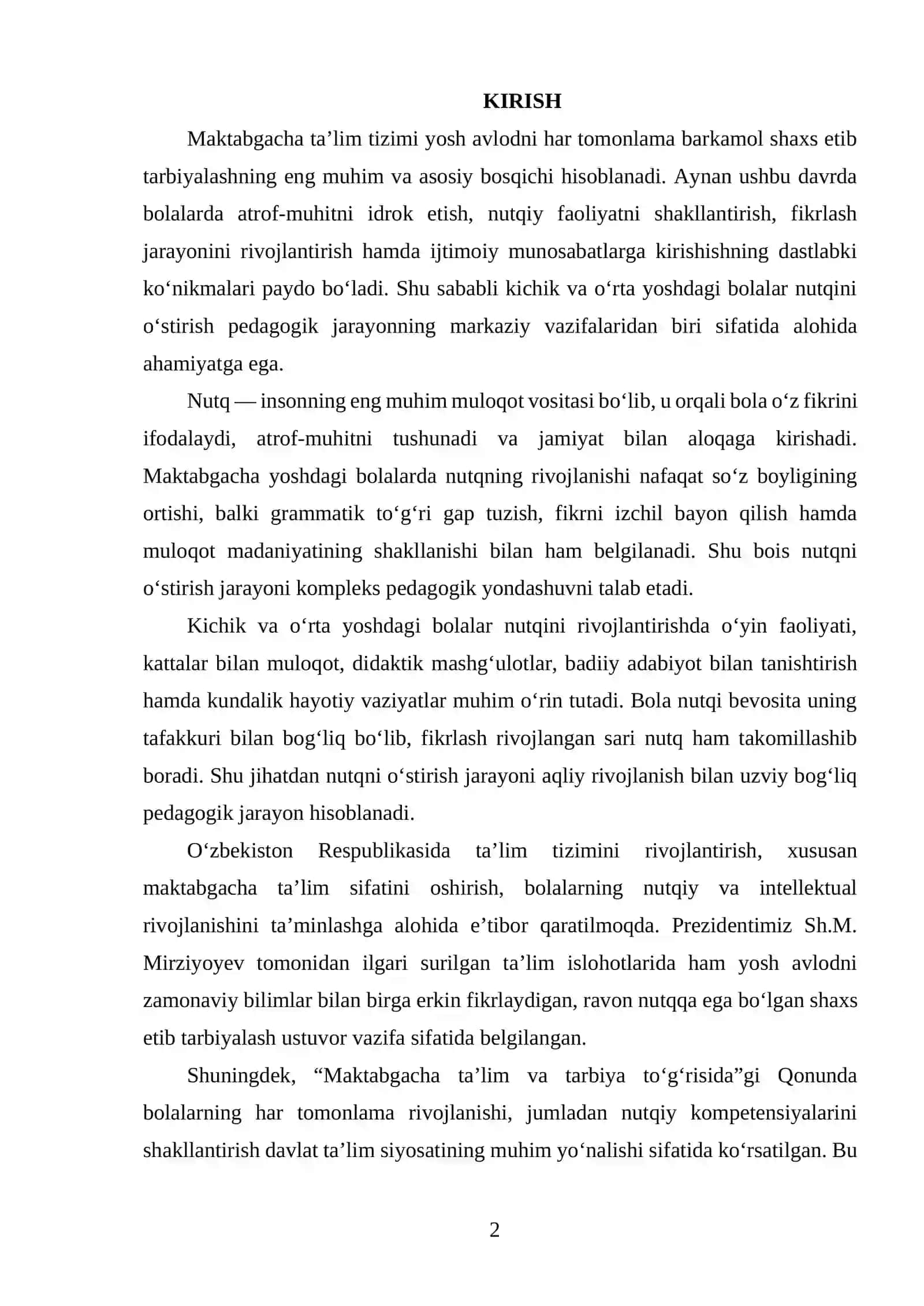 Kichik va o‘rta yoshdagi bolalar nutqini o‘stirishning vazifalari, metodlari va vositalari 2