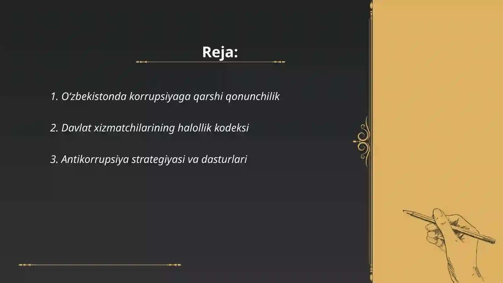 Oʻzbekistonda korrupsiyaga qarshi kurashish 2