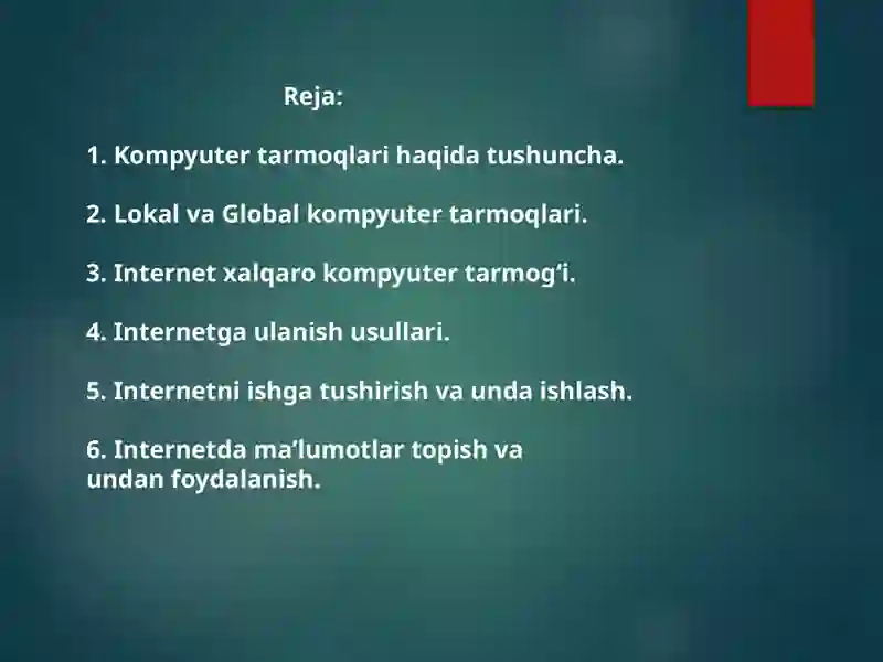 Internetning tarkibi yqismlari 2