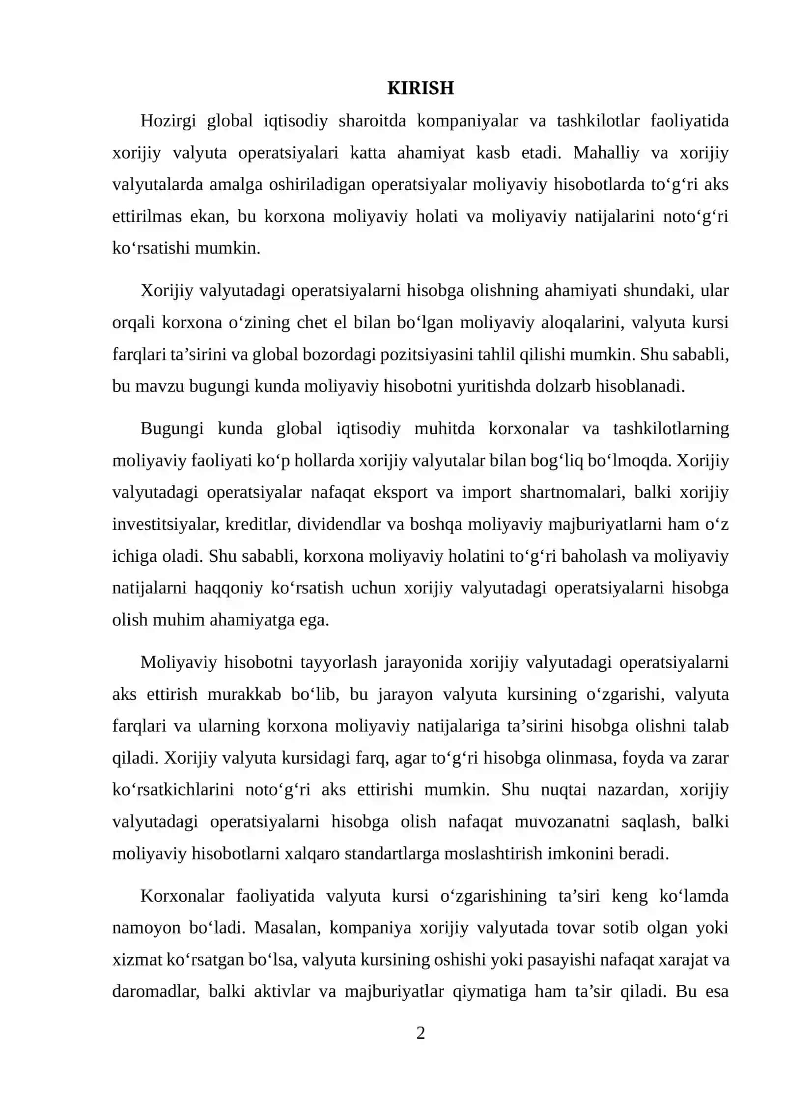 XORIJIY VALYUTADAGI OPERATSIYALARNI HISOBGA OLISH VA MOLIYAVIY HISOBOTDA AKS ETTIRISHNING XUSUSIYATLARI 2