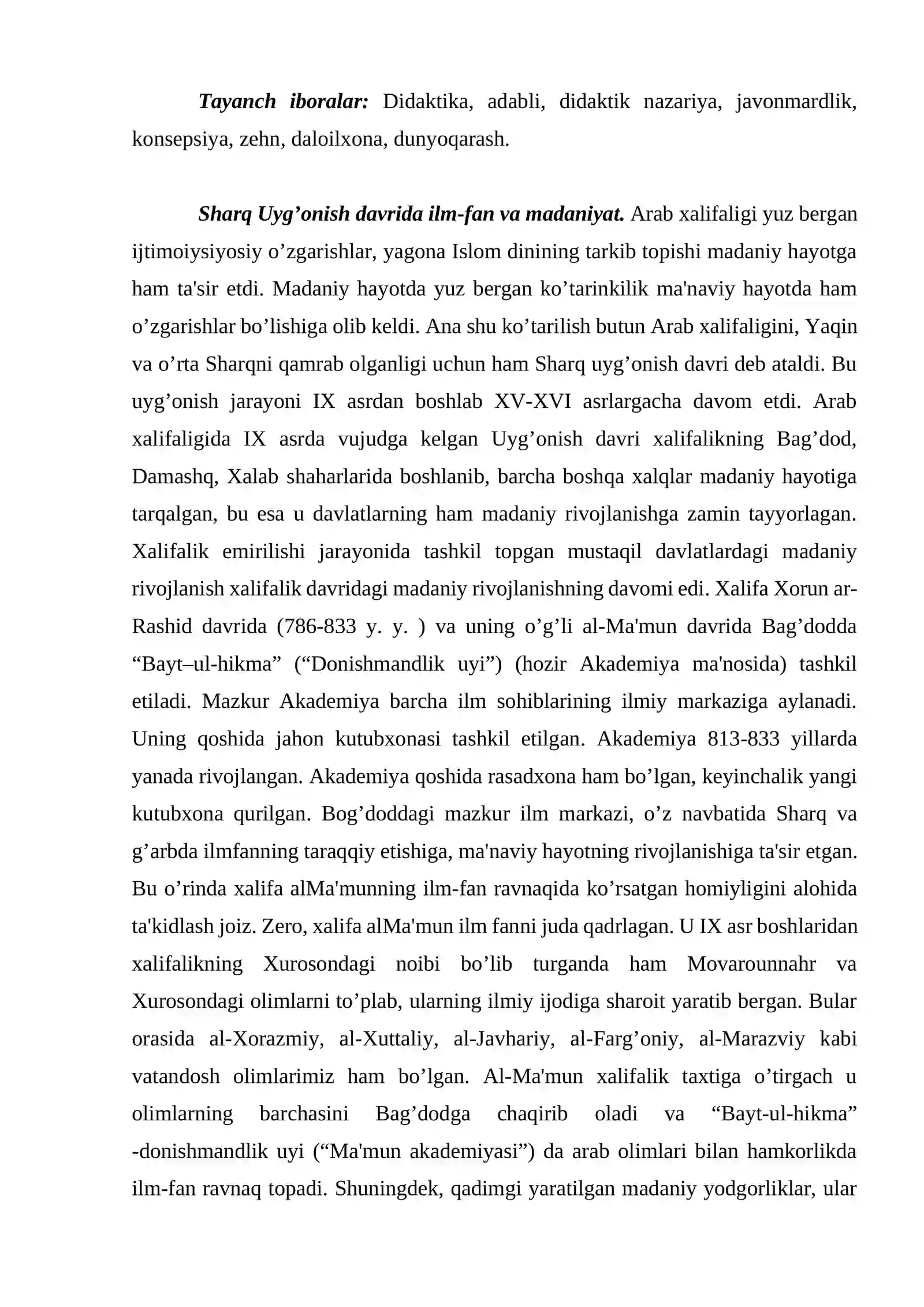 Sharq uyg’onish davrida boshlang’ich ta’limga oid pedagogik fikrlarning rivojlanishi 2