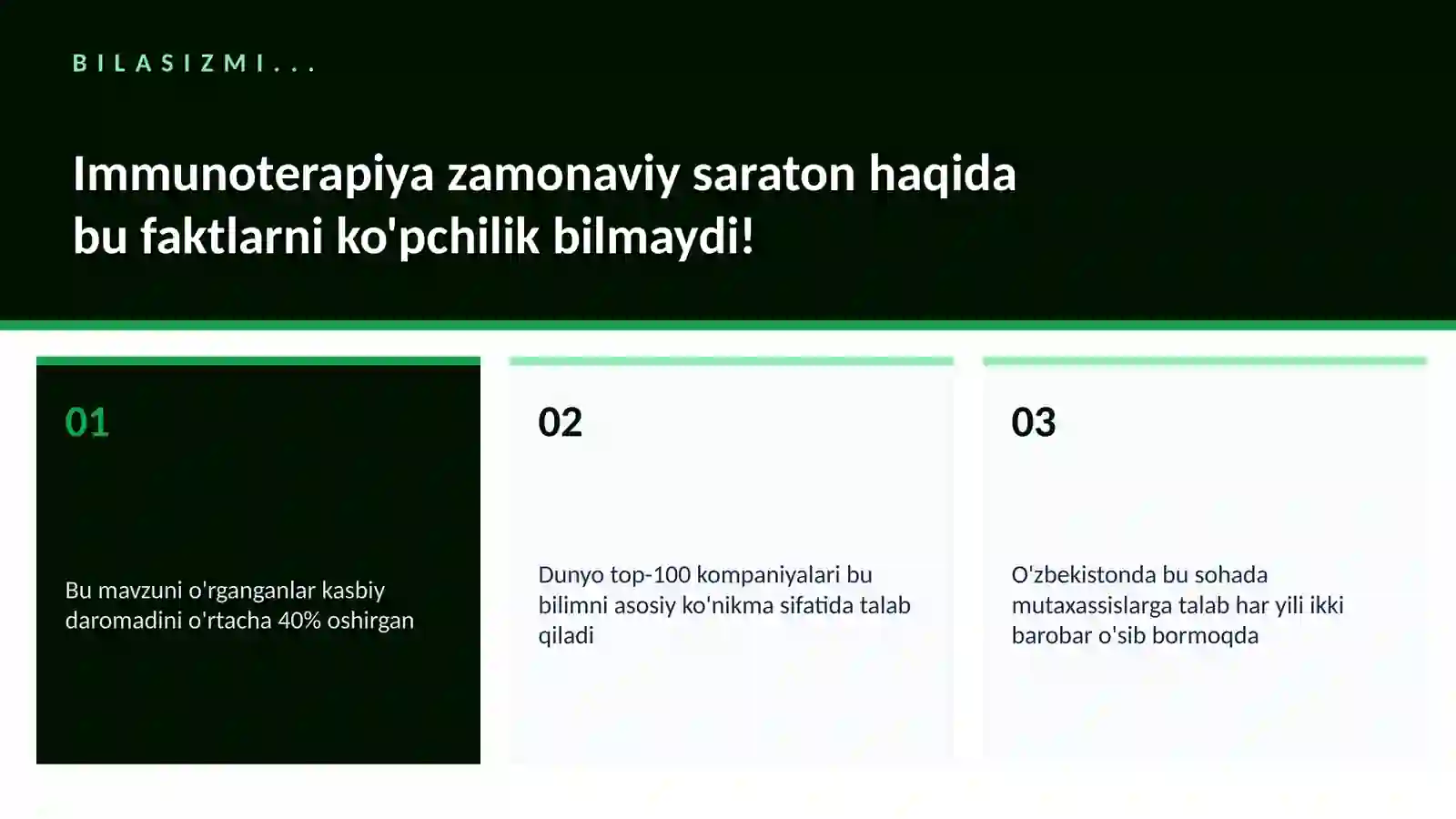 Immunoterapiya zamonaviy saraton 2