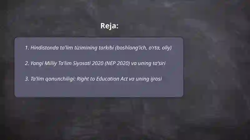 Hindiston ta'lim tizimi 2