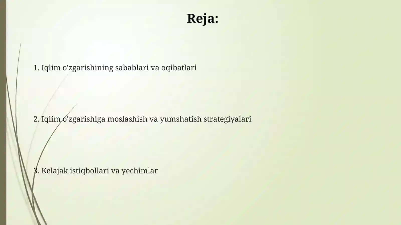 Iqlim va iqlim oʻzgarishi muammolari 2