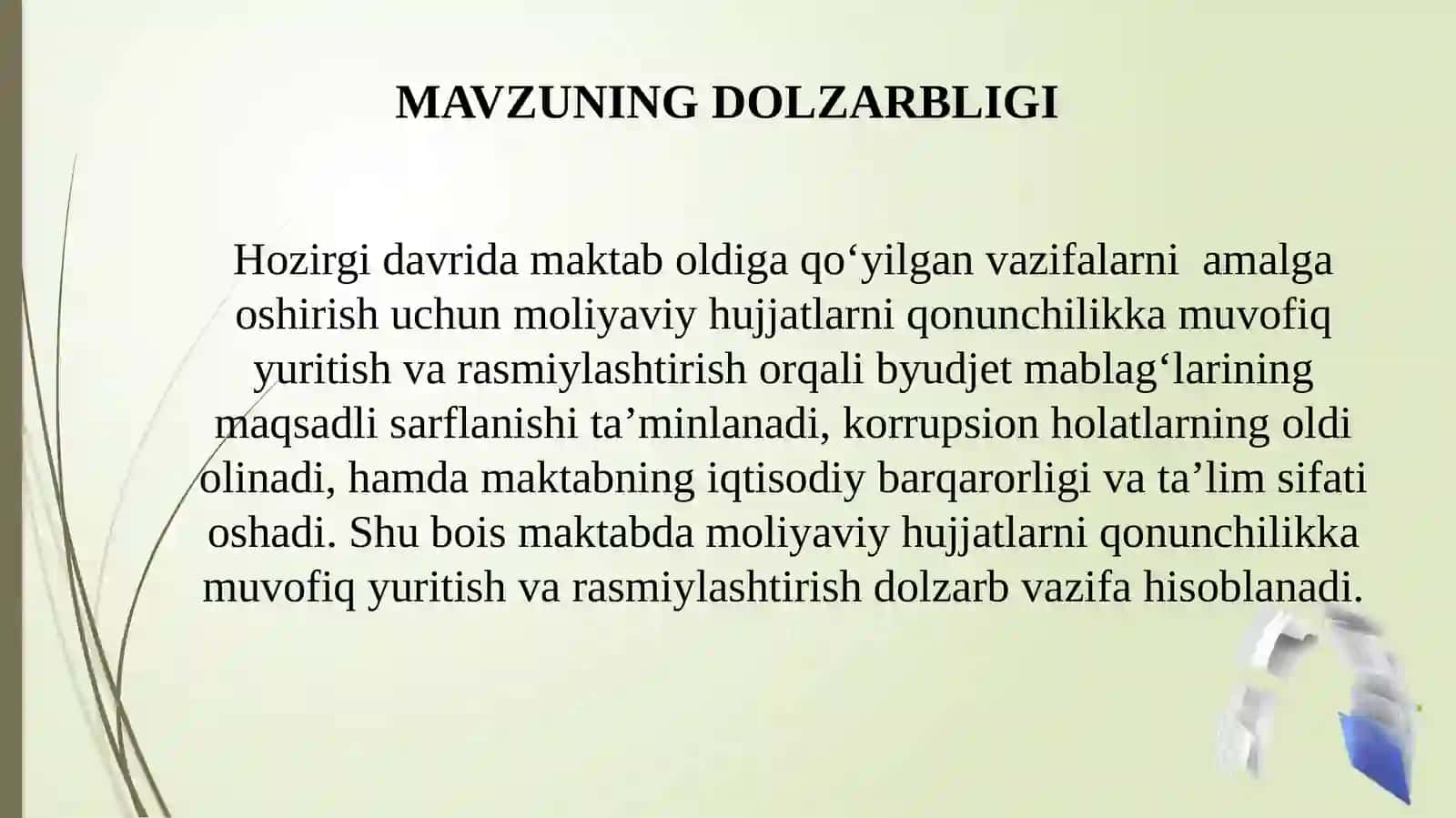 Moliyaviy hujjatlar yuritishi 2