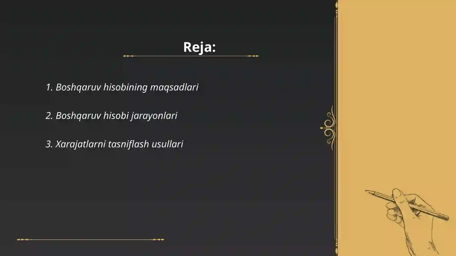 Boshqaruv hisobi 2