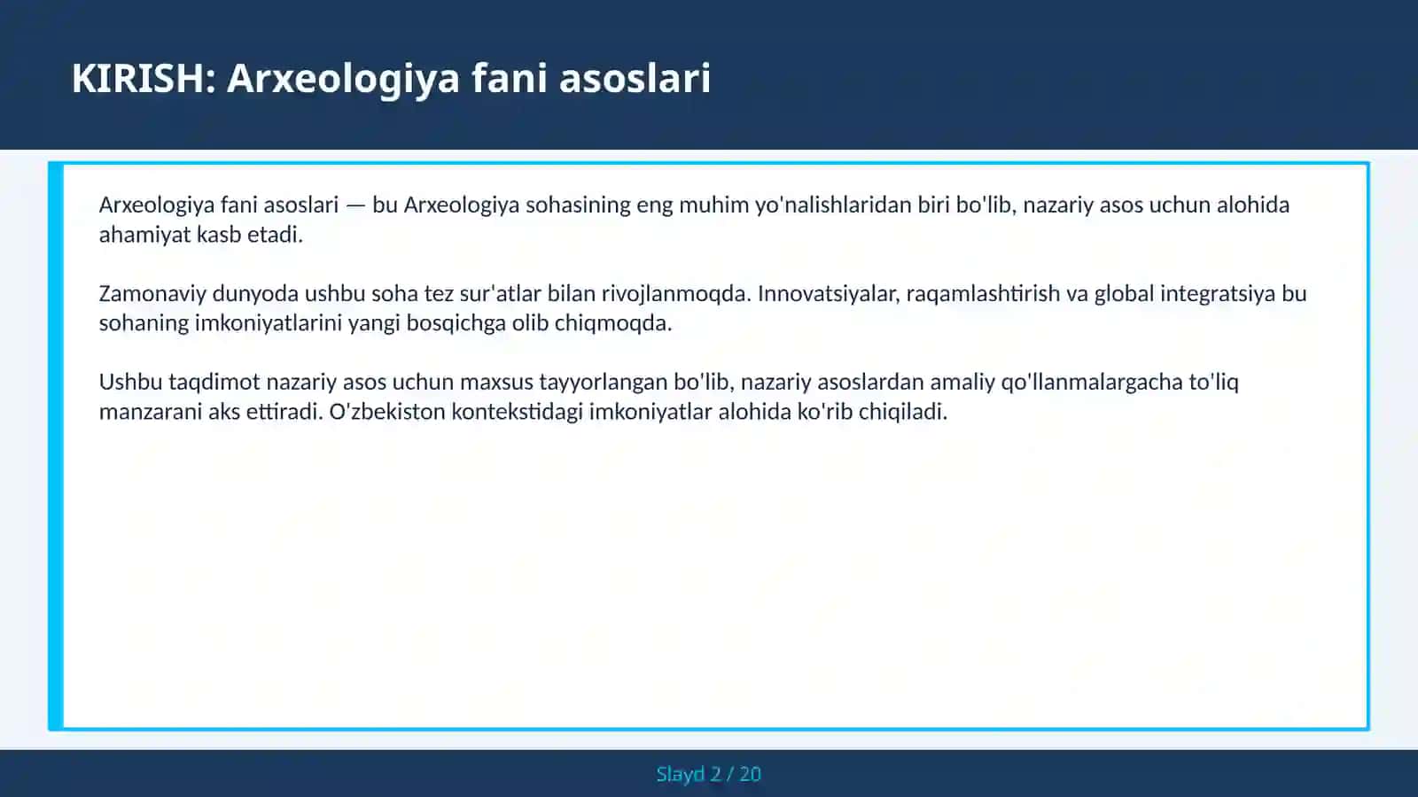 Arxeologiya Fangi Asoslari 2