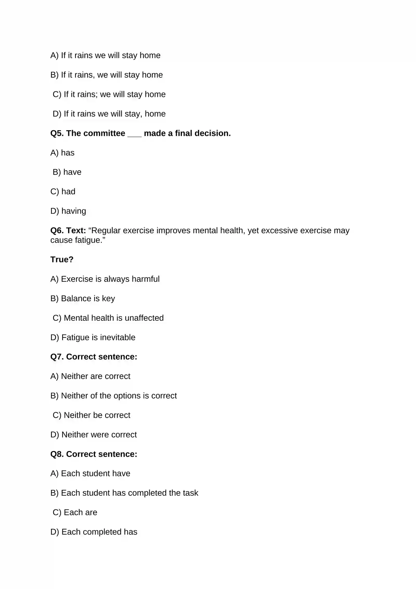 SAT STYLE TEST WITH ANSWERS 2