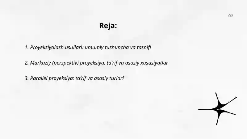 PROYEKSIYALASH USULLARI 2