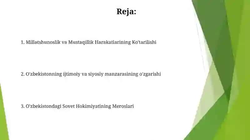 Mustaqillikka erishish arafasida Õzbekistondagi ijtimoiy-siyosiy jarayonlar 2