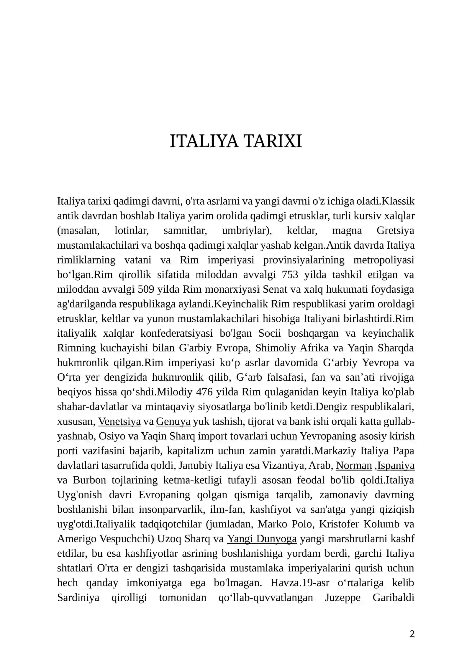 ITALIYA TARIXI 2
