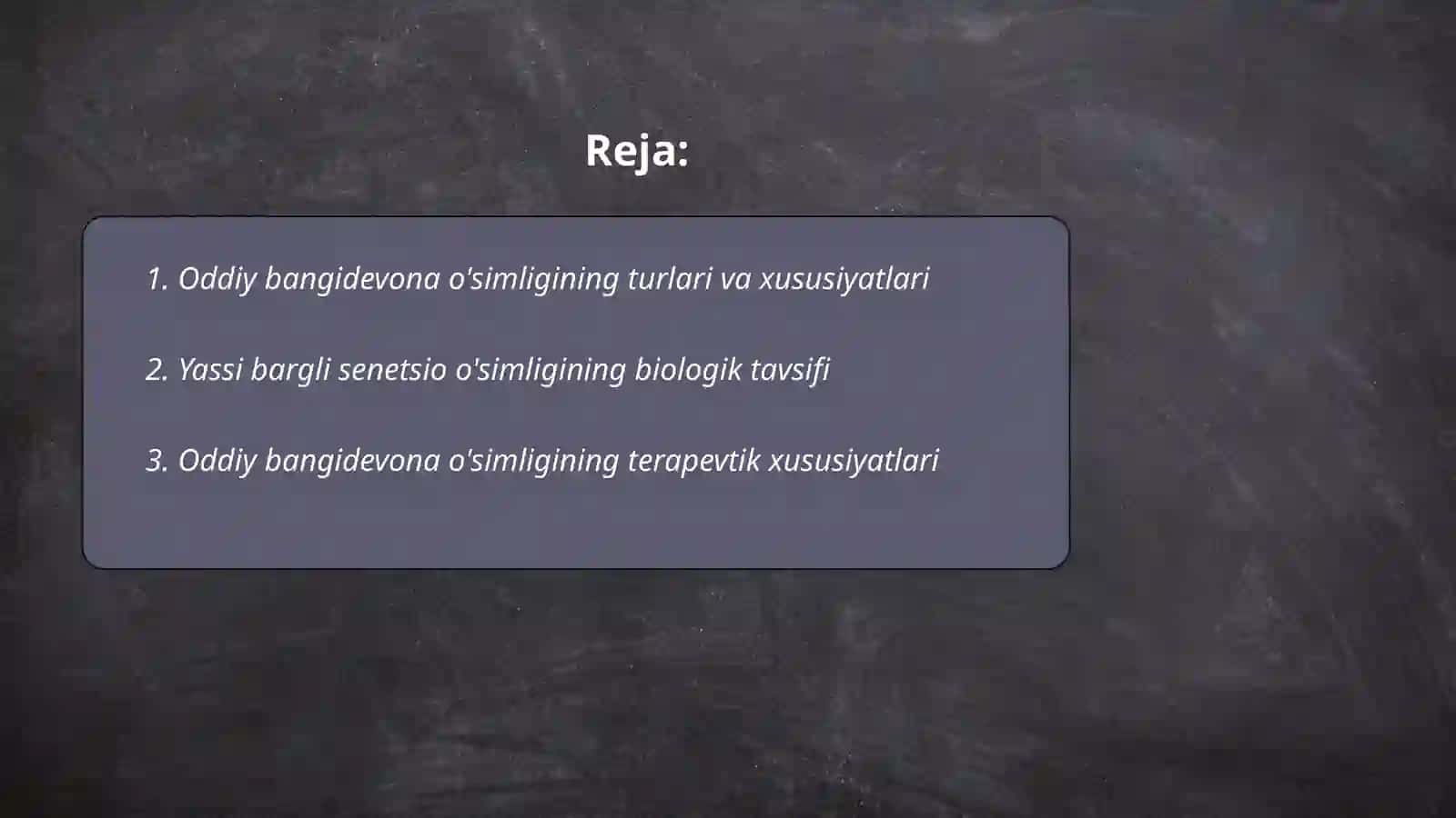 Oddiy bangidevona va yassi bargli senetsio mahsulotlaridan fitopreparatlar tayyorlash 2