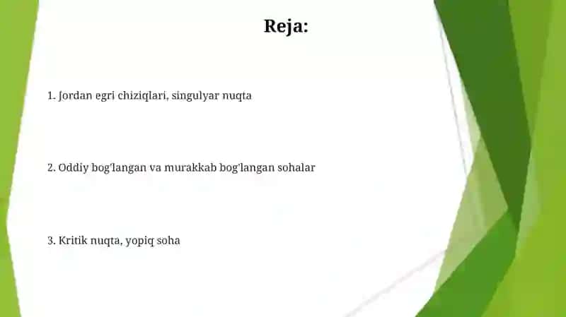 Singular nuqta va chegara nuqtalari 2