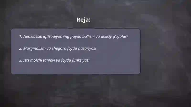 Neoklassik iqtisodiyoti va uning vakillari 2