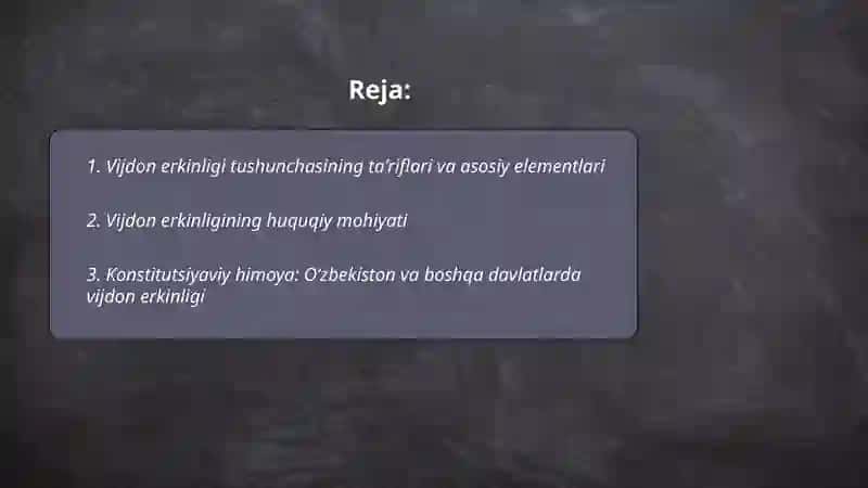 Vijdon erkinligi tushunchasi 2