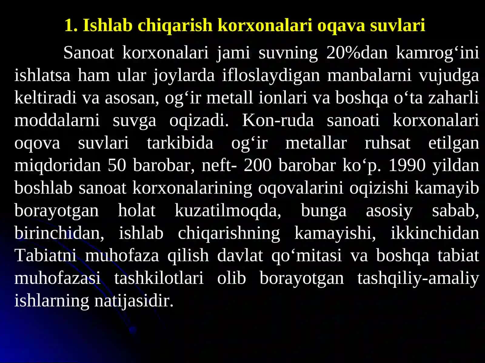 Sanoat korxonalarining oqova suvlari 2