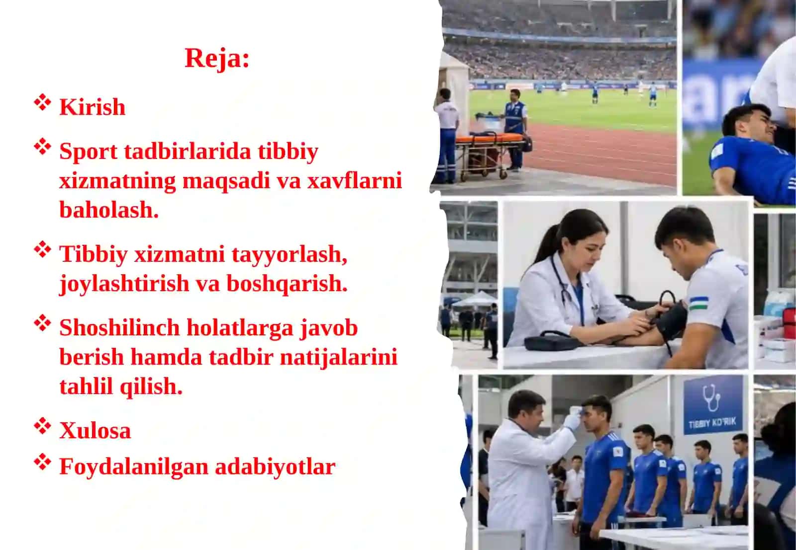 Sport tadbirlarida tibbiy xizmatni tashkil etish 2