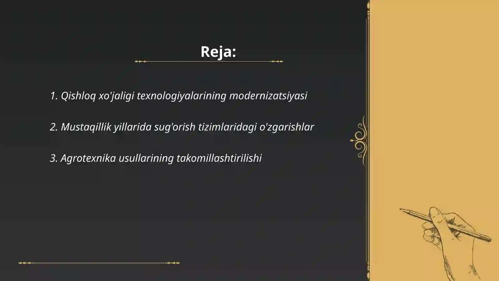 Qishloq xo'jaligi va sanoat sohasidagi o'zgarishlar 2