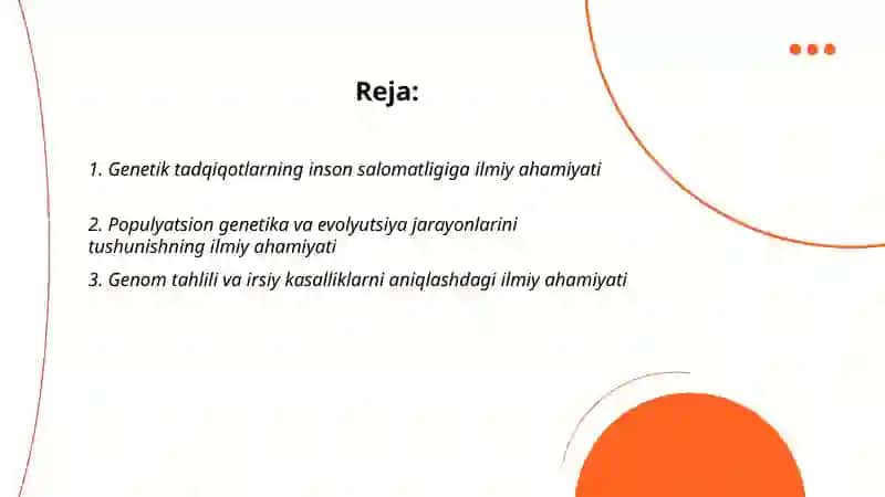 Genetik mazmundagi mavzularni ilmiy ahamiyatini yoritish 2