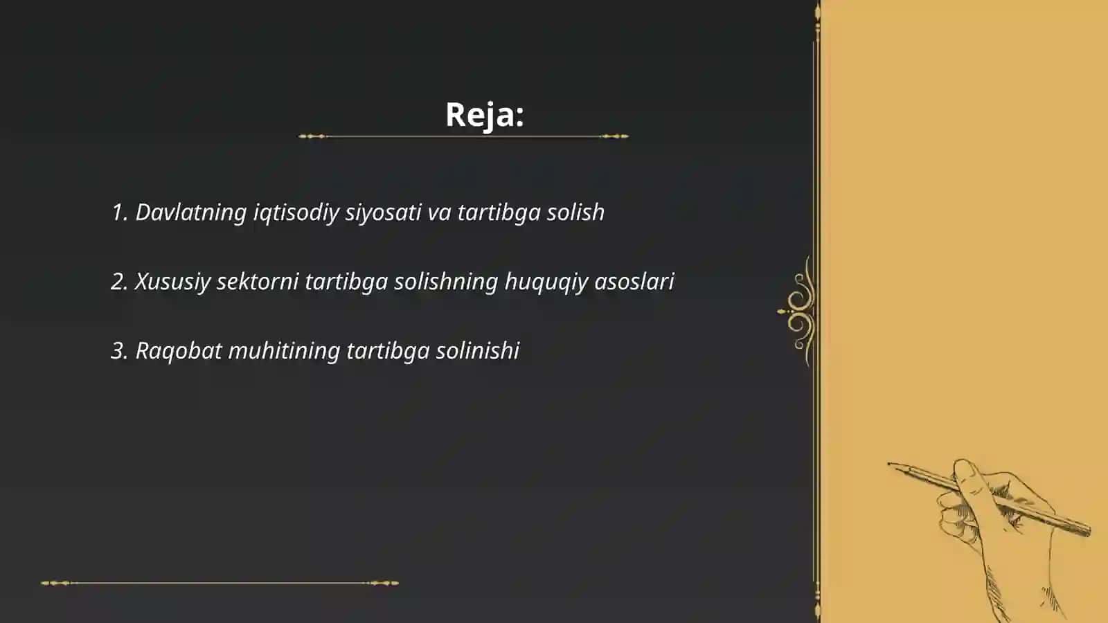 Davlatning iqtisodiy siyosati va tartibga solish 2