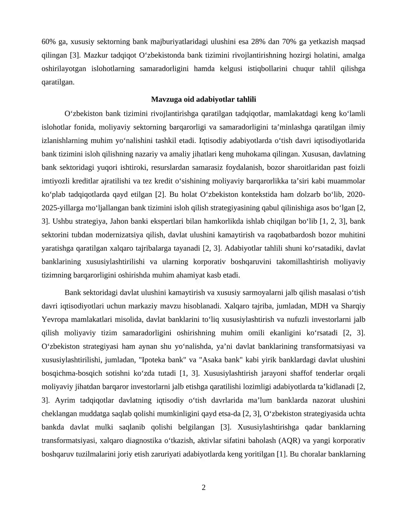O'zbekistonda bank tizimini rivojlantrish 2