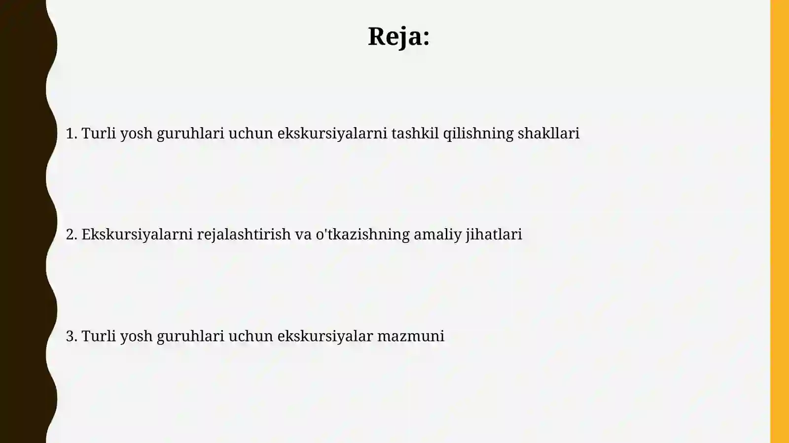 Turli yosh guruhlarda sayrlarni tashkil etishning shakllari va mazmuni 2