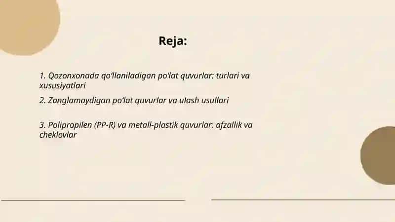 Qozonxona qurulmalarini montaj qilishda qóllaniladigan suv quvurlari 2