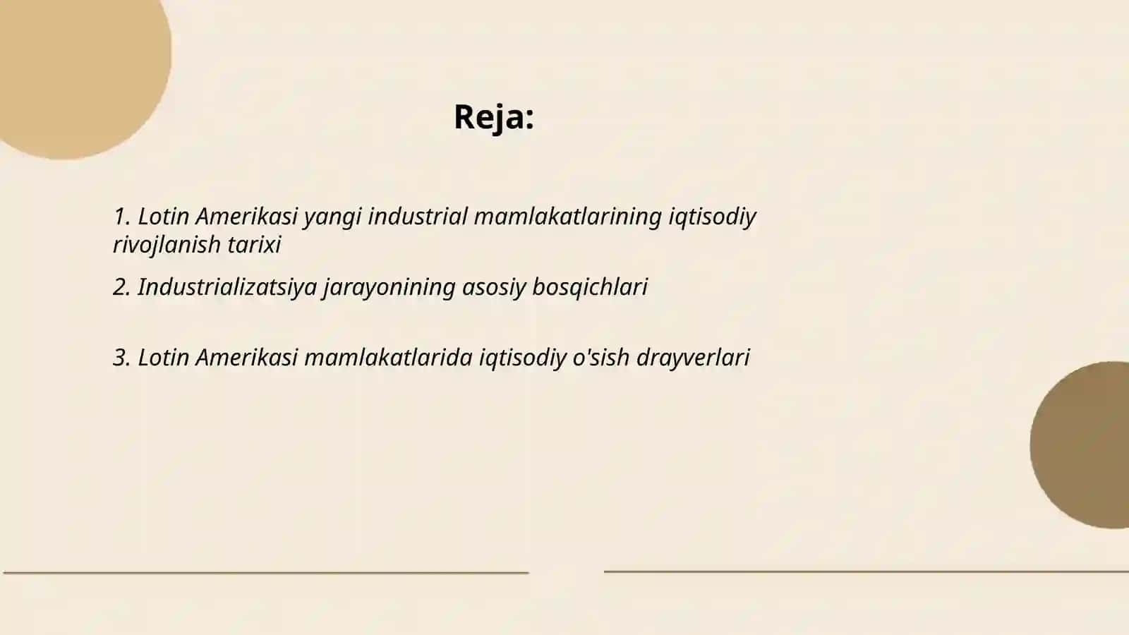 Lotin Amerikasi yangi industrial mamlakatlari iqtisodiy rivojlanish modeli 2