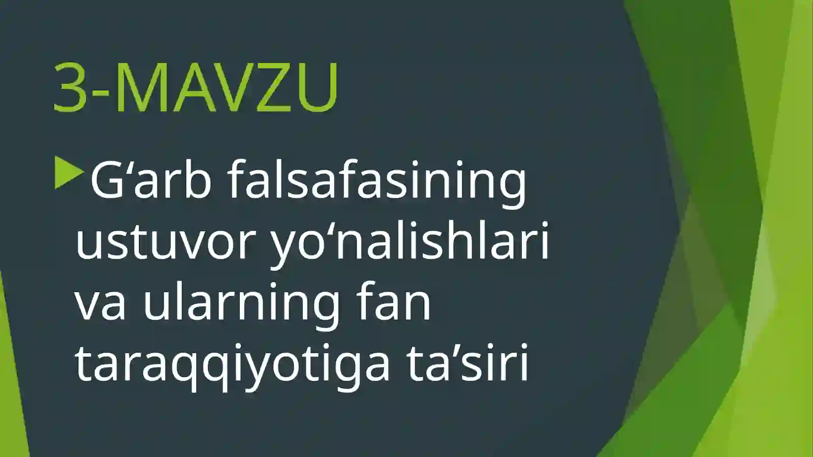 falsafa g’arb falsafasi 2