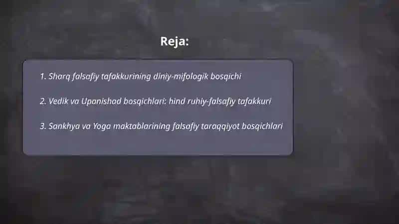 Sharq falsafiy tafakur tariqayot bosqichlari 2