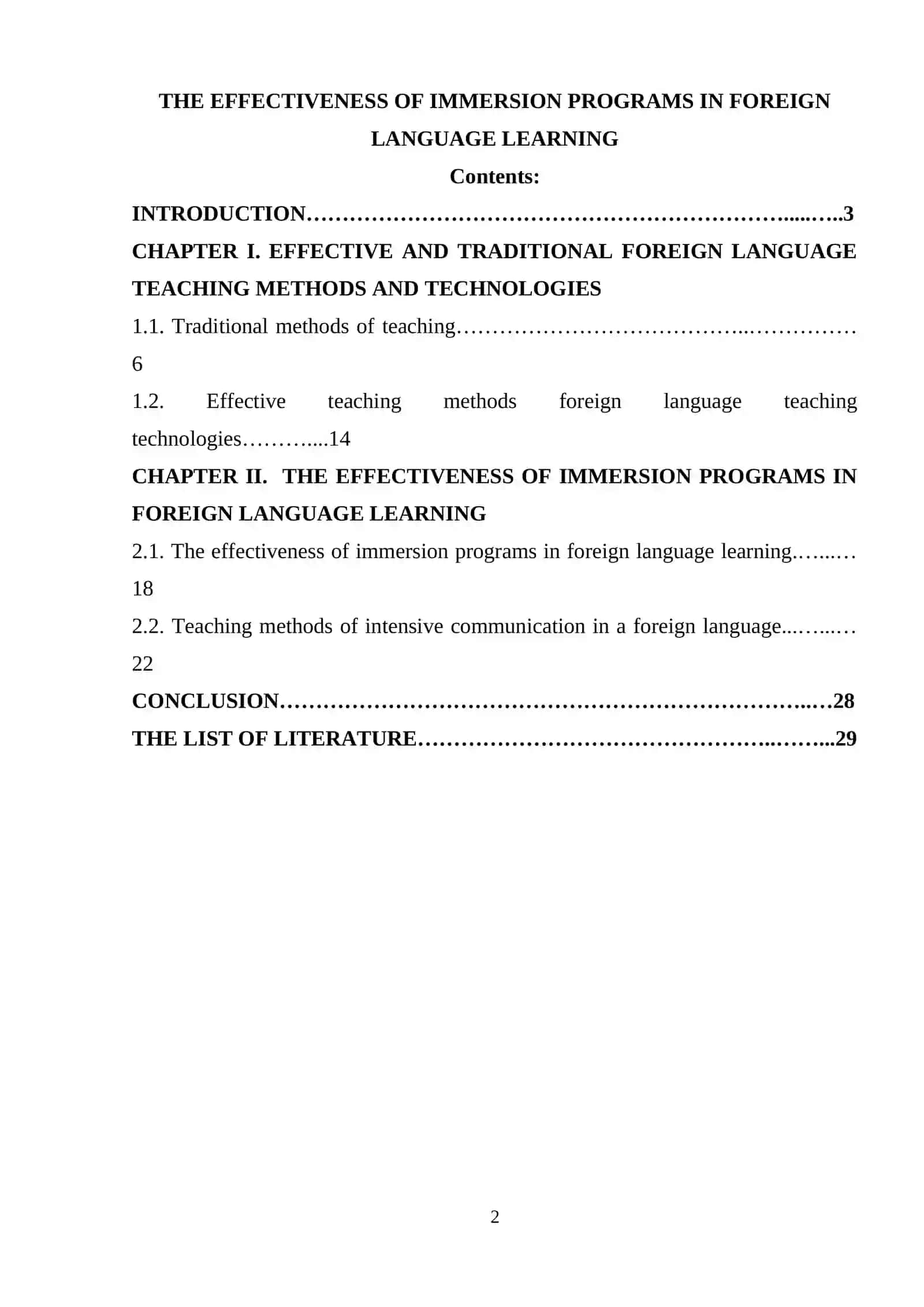 Effectiveness of Immersion Programs in Foreign Language Learning 2