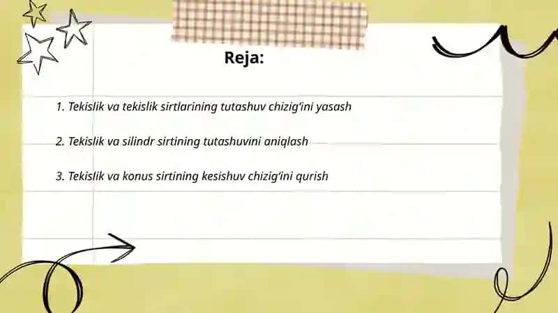 Sirtlarning o‘zaro tutashuvini yasash 2