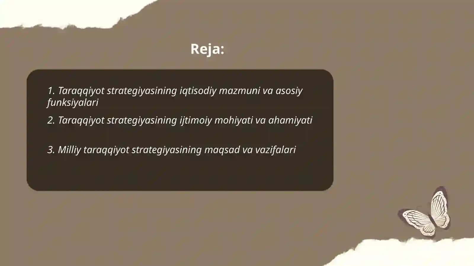Taraqqiyot strategiyasining mazmuni va mohiyati 2