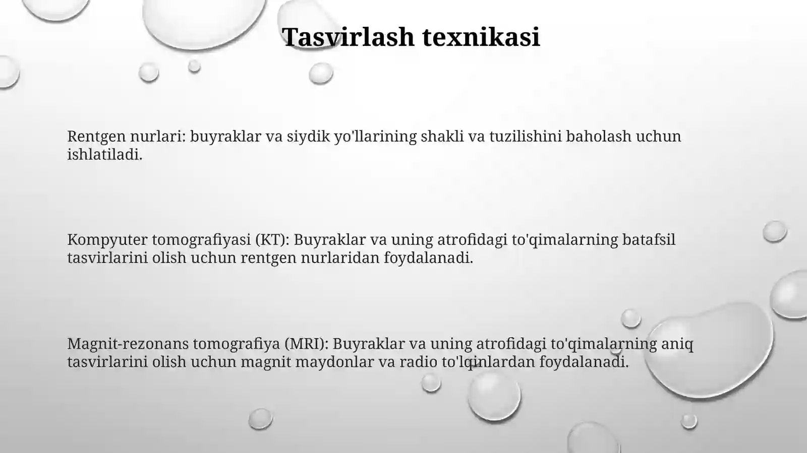 Buyrak Tekshirish Usullari 2