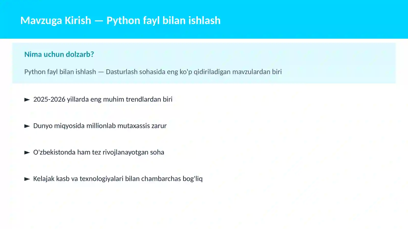 DASTURLASH | PYTHON DASTURLASH 2